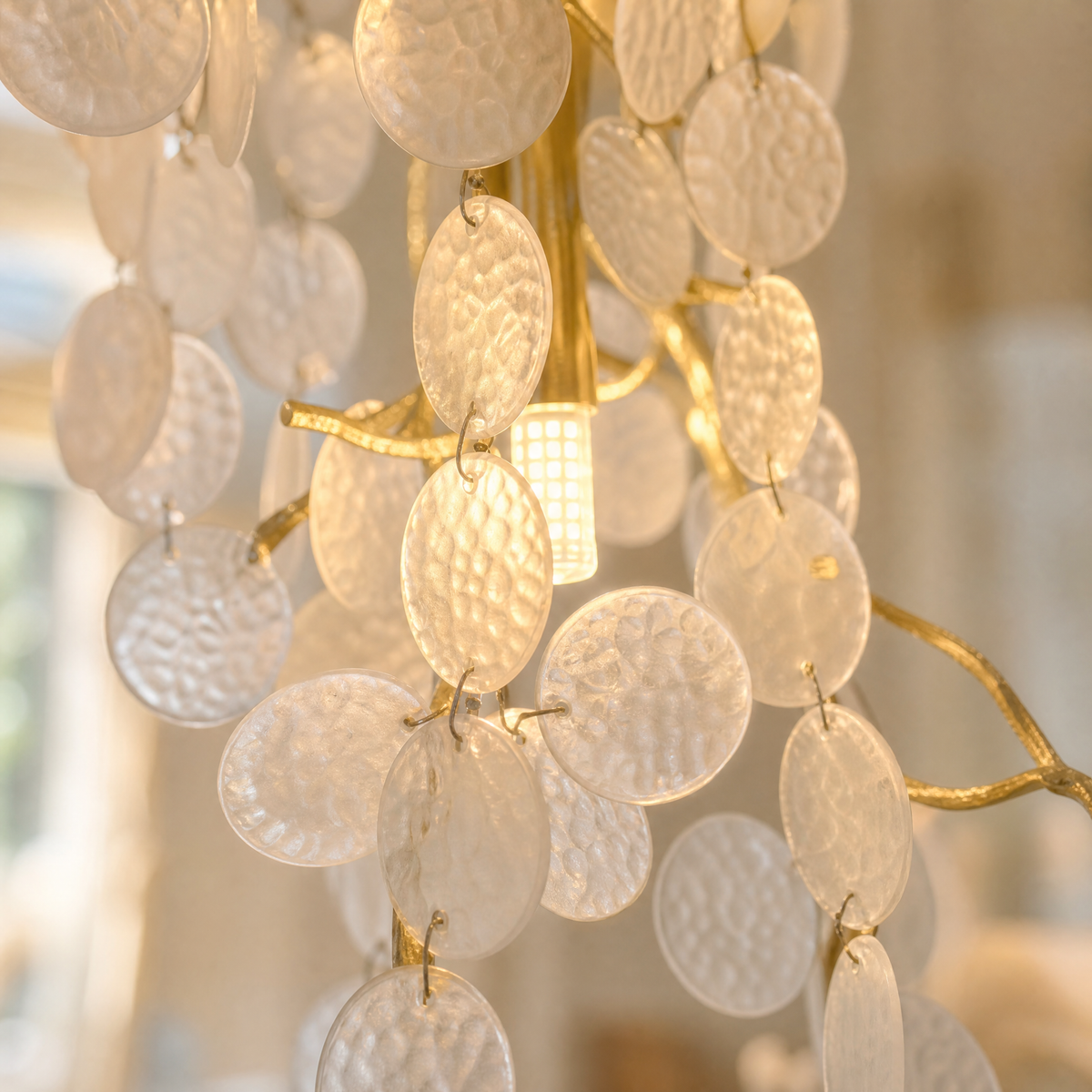 Cascading Gold Crystal Tiered Chandelier for High Ceilings