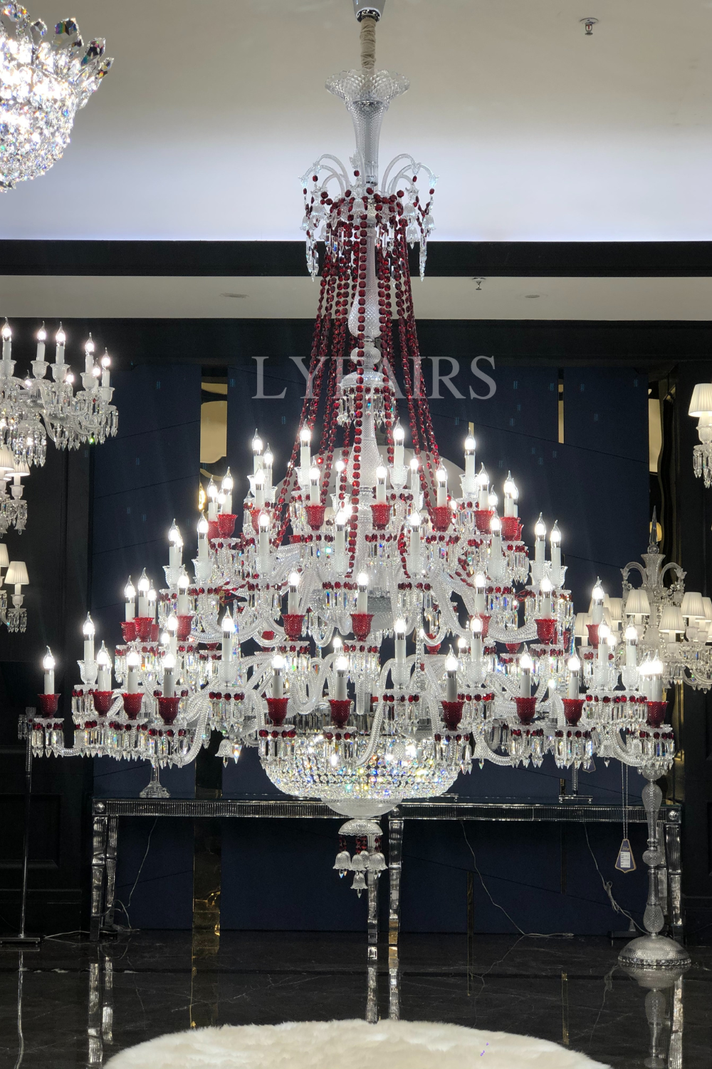 European-style Luxury Colorful Candle Crystal Oversized Chandelier Art Branch Designer Foyer/Staircase Light Fixture