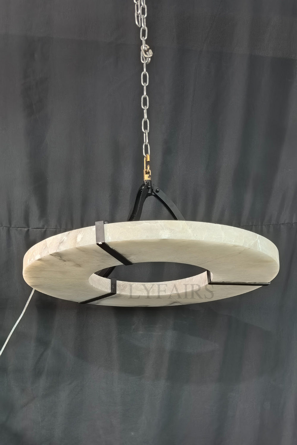Modern Round Alabaster Chandelier for Low-ceiling