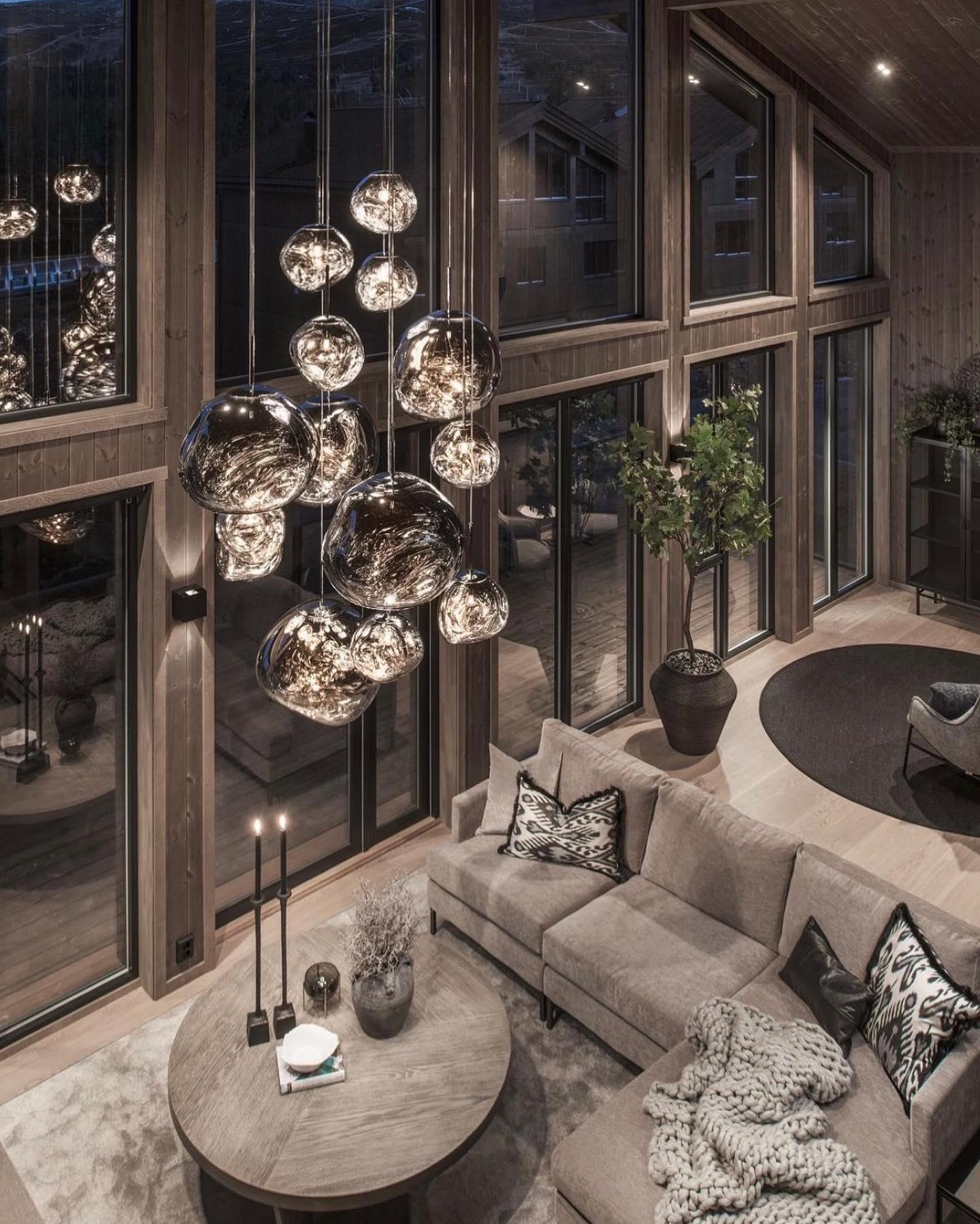 Multi Lava Round Chandelier