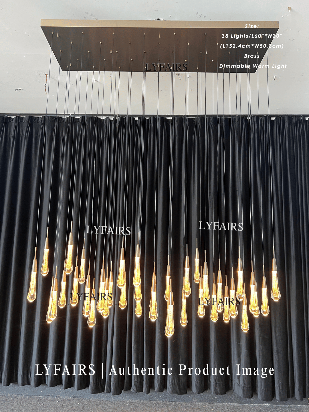 Modern Cascade Raindrop Linear Crystal Chandelier for Dining Room/Kitchen Island