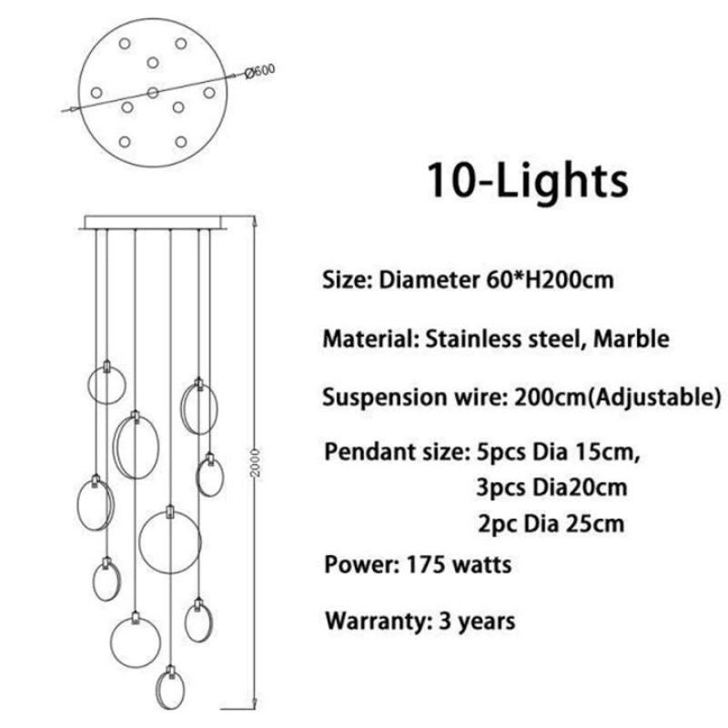 Nirvana Alabaster Long Staircase Chandelier