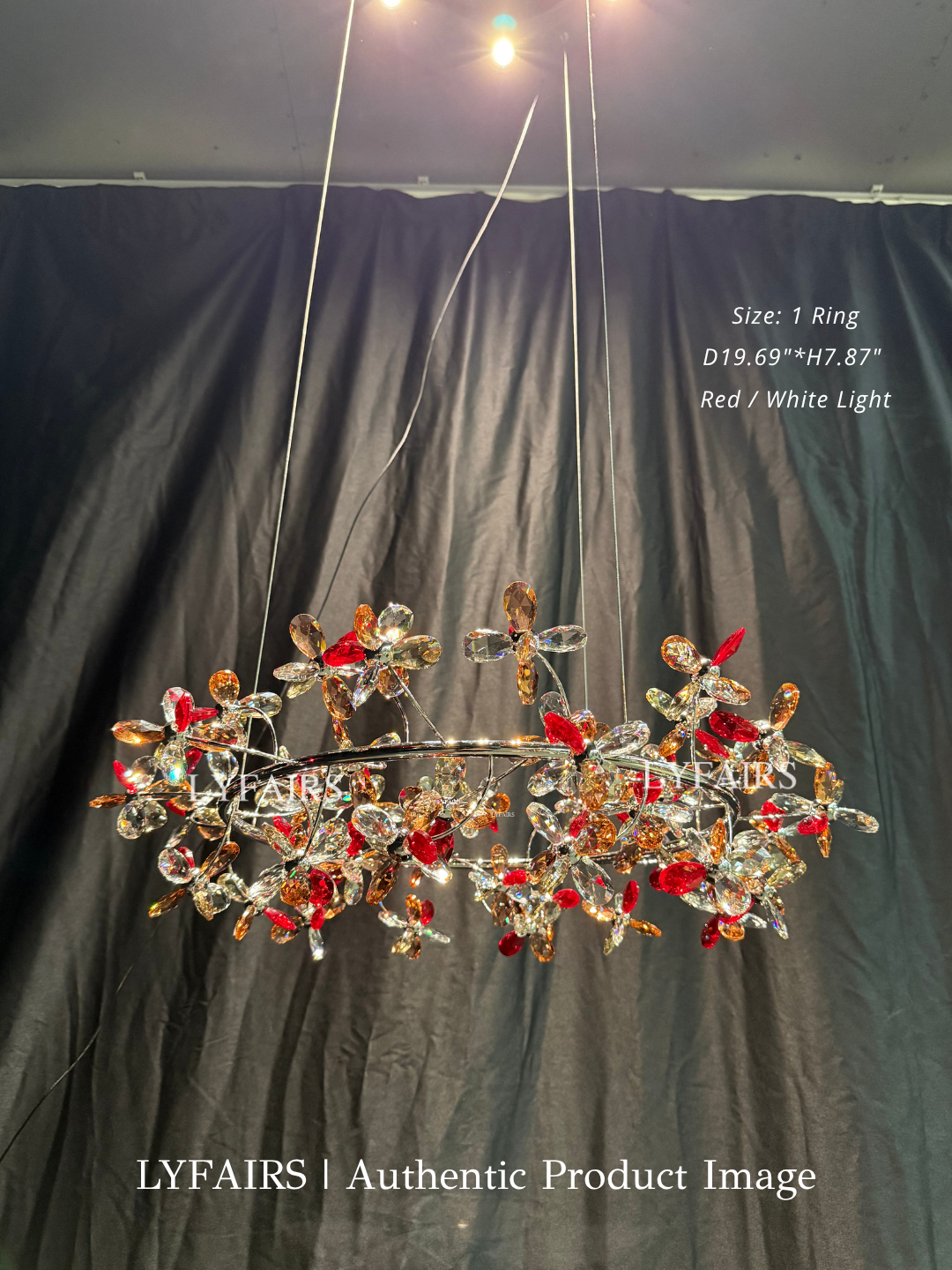 Modern Luxury 1/2/3-Tier Floral Crystal Ring Chandelier for Living Room/Staircase/Foyer