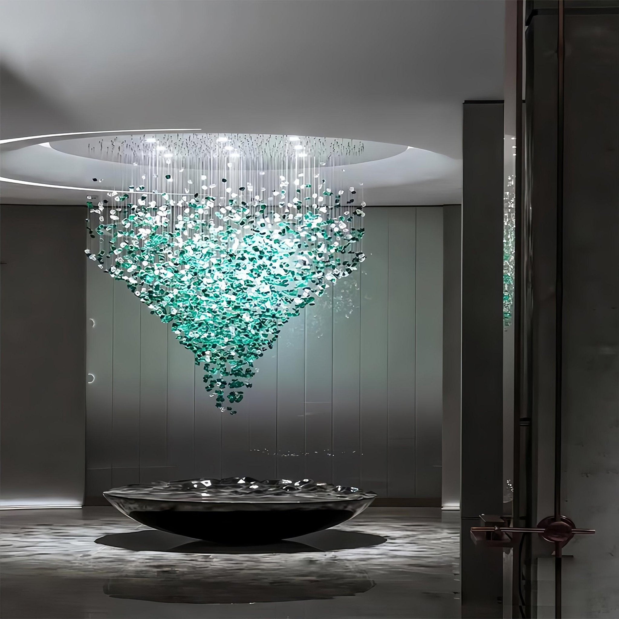 Crystal Stone Crystal Spiral Chandelier