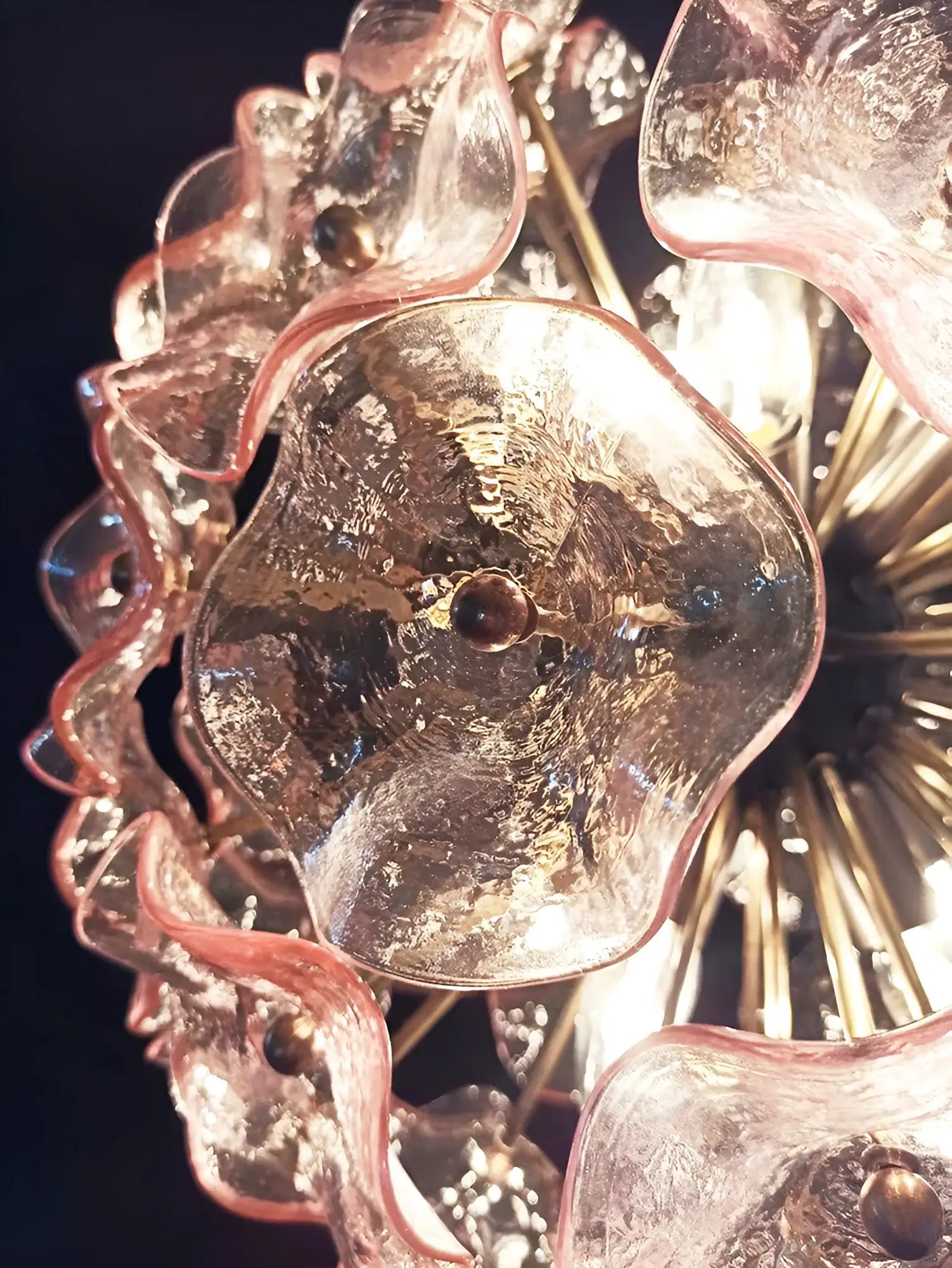 Murano Sputnik Poppy Pink Chandelier