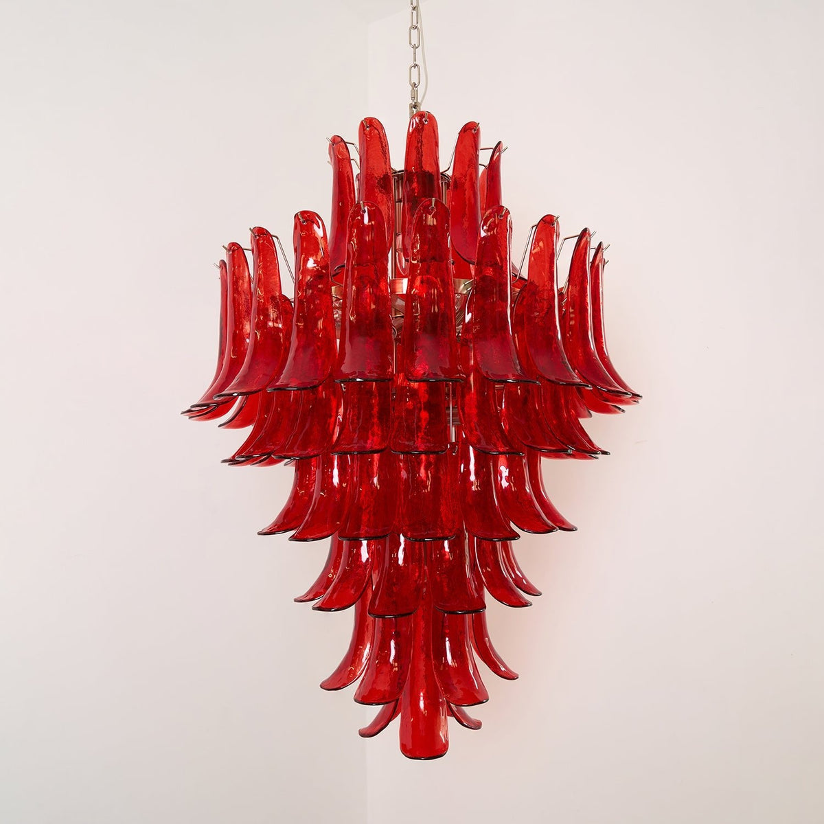 Glass Crimson Cascade Chandelier