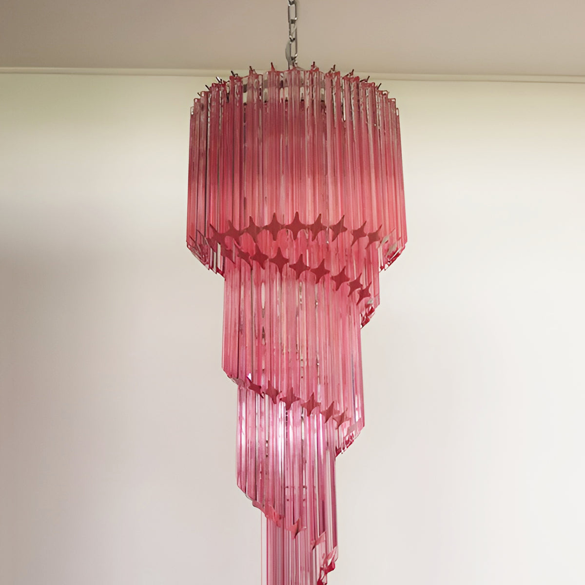 Spiral Prism Glass Chandelier