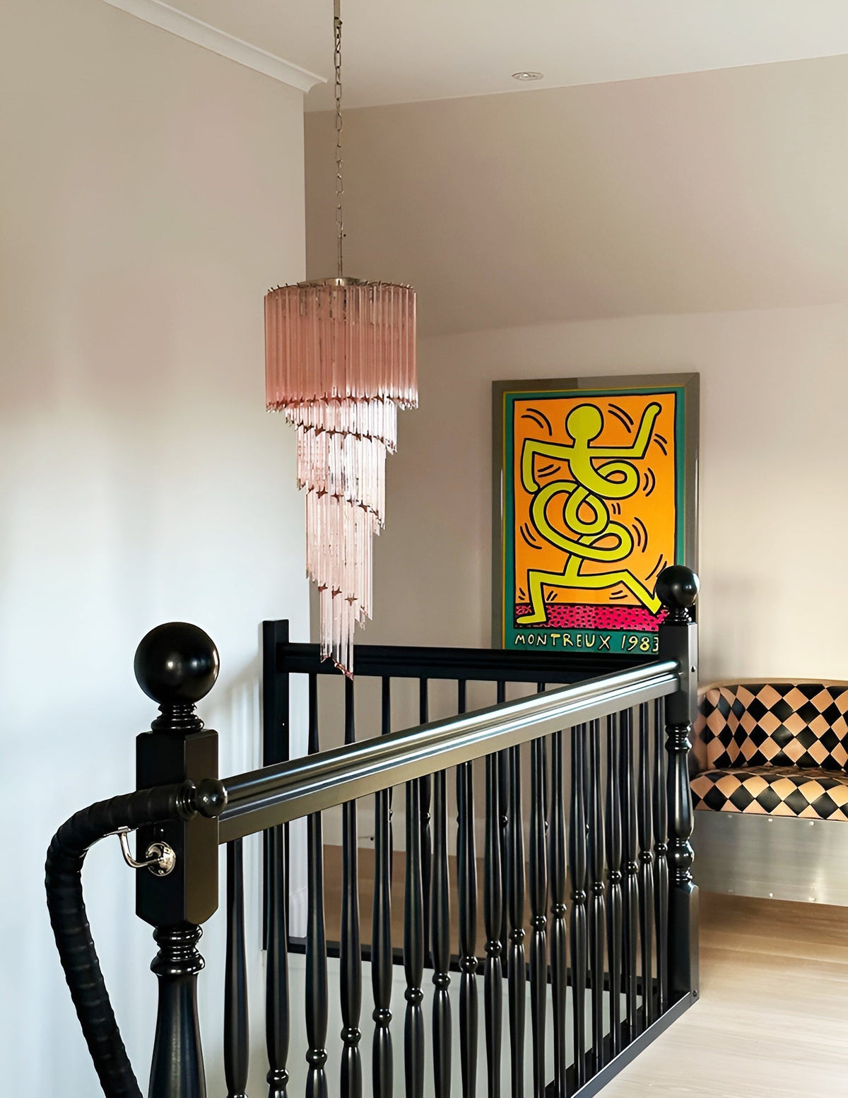 Spiral Prism Glass Chandelier