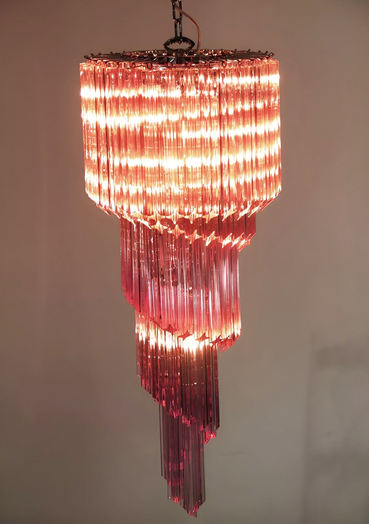 Spiral Prism Glass Chandelier