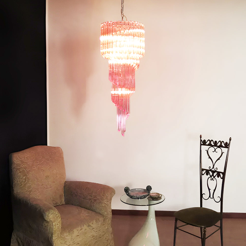 Spiral Prism Glass Chandelier