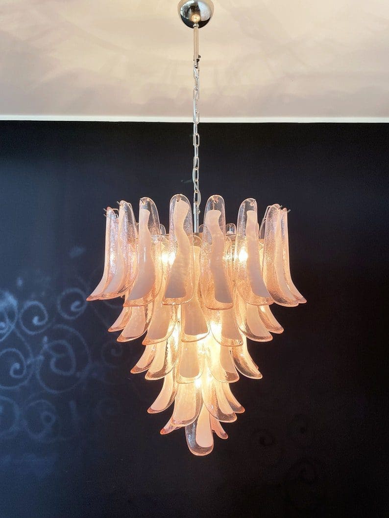 Murano Chandelier – 52 petals – Pink