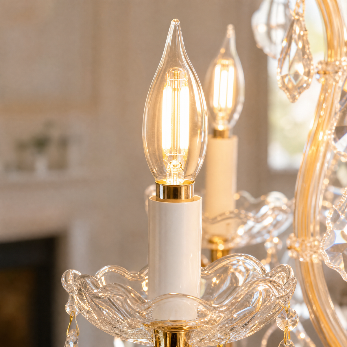 30" 15-Light 2-Tier Maria Theresa Crystal Chandelier - Gold