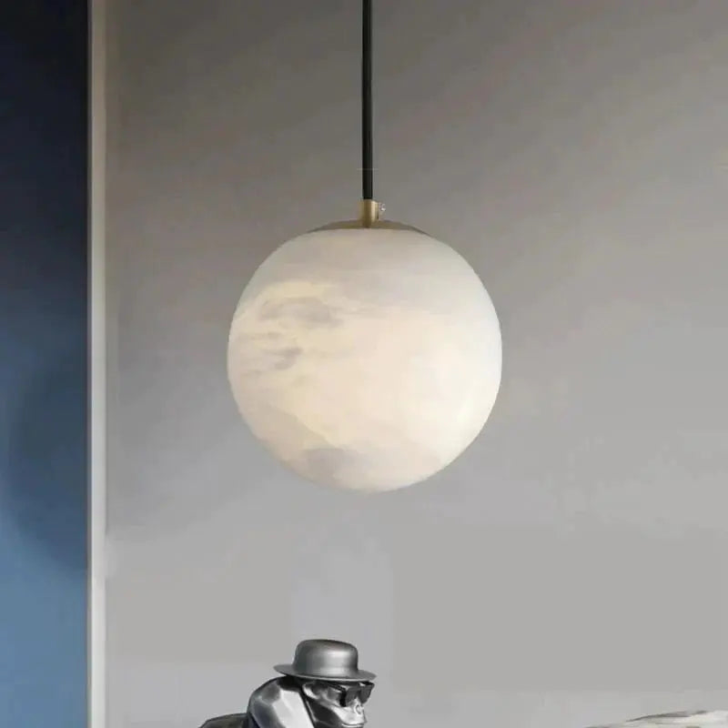 Alabaster Ball Sphere Pendant Lights 7" Pendant