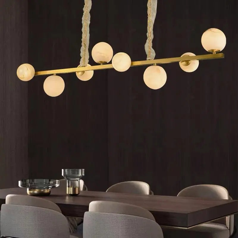 Alabaster Brass Globe Pendant Lights Pendant