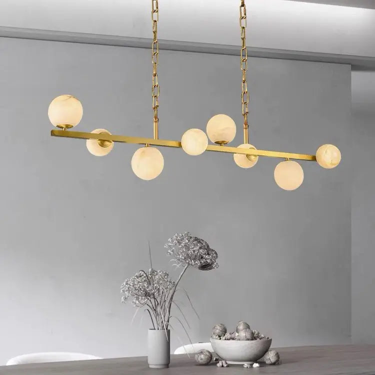 Alabaster Brass Globe Pendant Lights Pendant