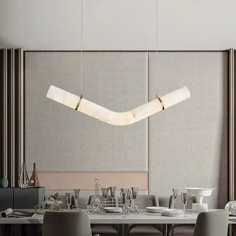 Alabaster Kitchen Round Tube Pendant Lighting Pendant