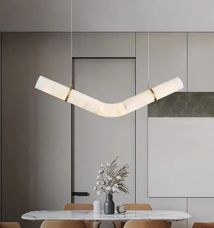 Alabaster Kitchen Round Tube Pendant Lighting Pendant