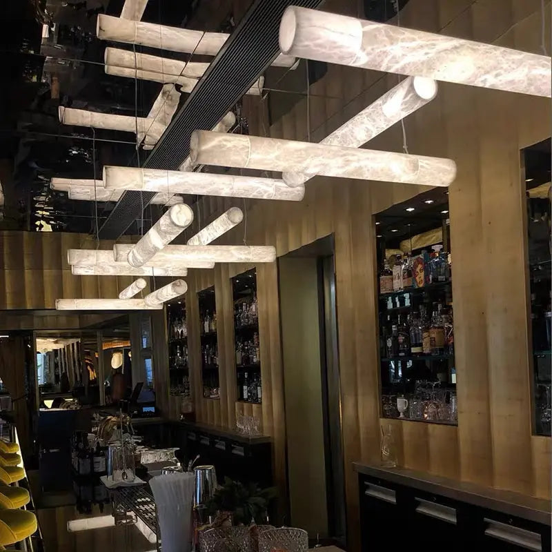 Alabaster Kitchen Round Tube Pendant Lights Pendant