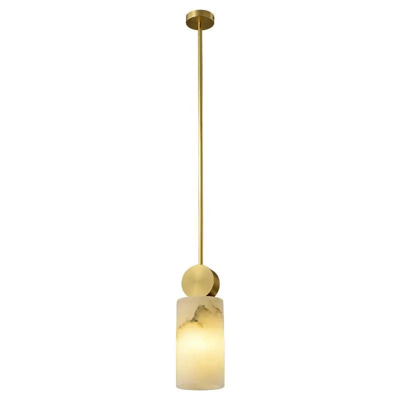 Alabaster Mini Pendant lights For Bedroom 4.72"D*12.2"H Cylindrical Pendant [p