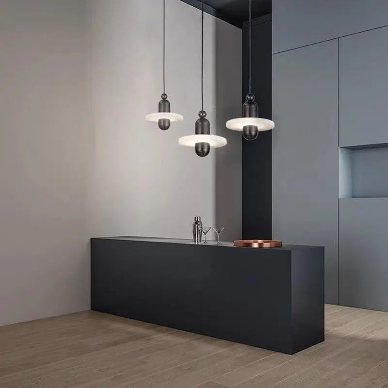 Alabaster Modern Pendant For Dining Room 1 Layer A Black Pendant
