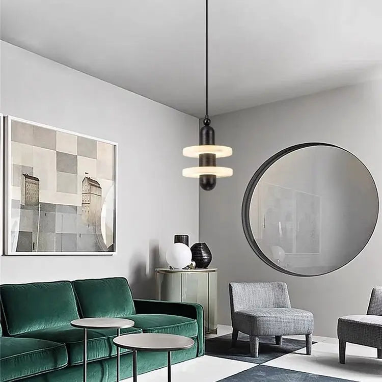Alabaster Modern Pendant For Dining Room 2 Layer A Black Pendant