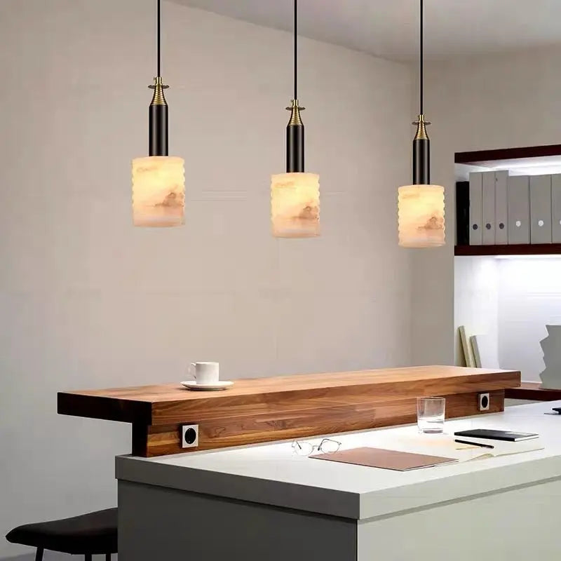 Real Alabaster Brass Pendant For Bedroom Pendant
