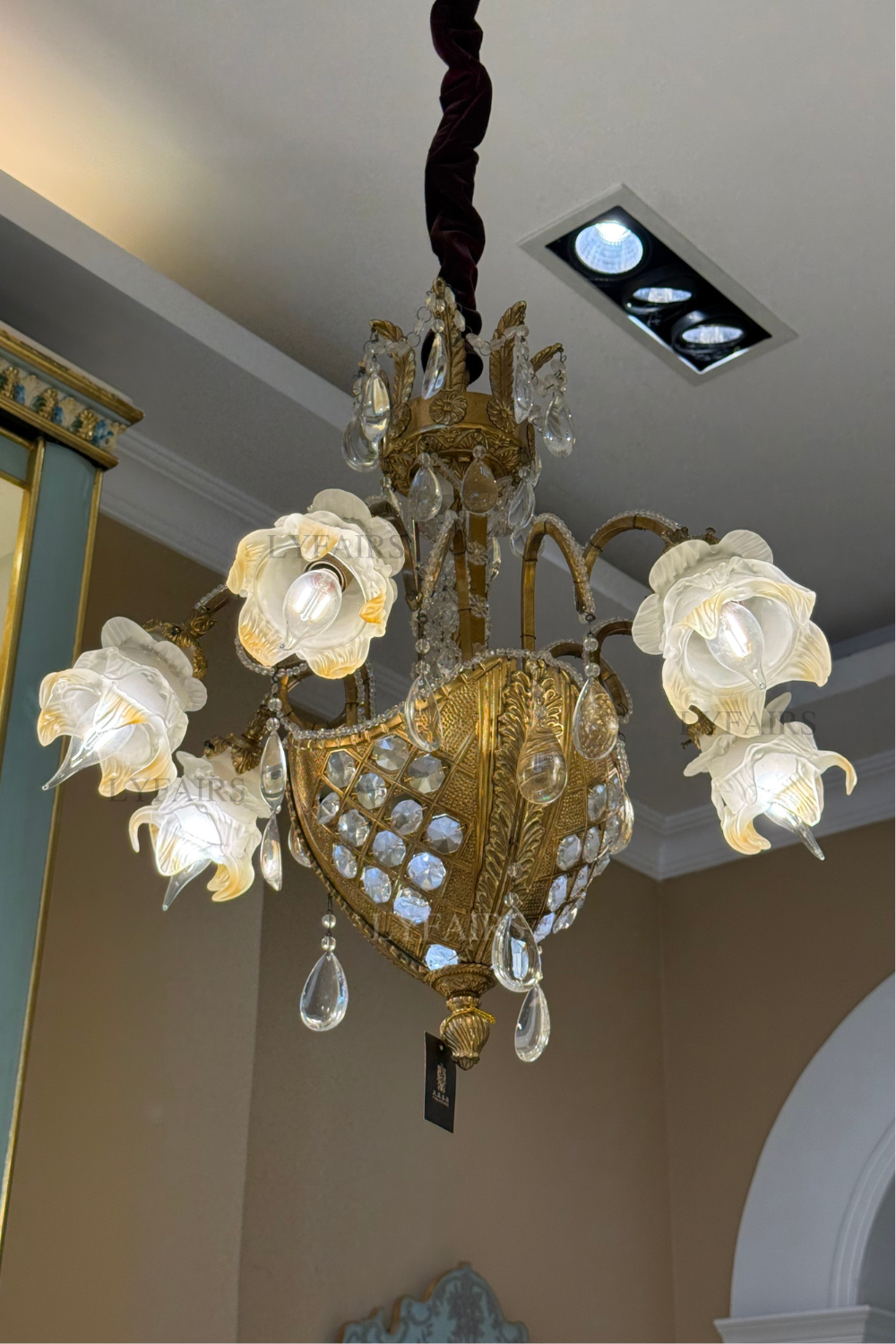 Baroque Floral Glass Crystal Chandelier for Palace