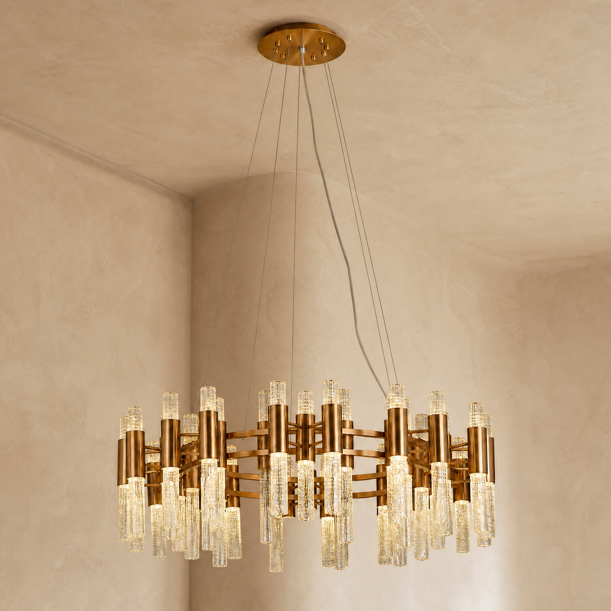Brass Halo Chandelier