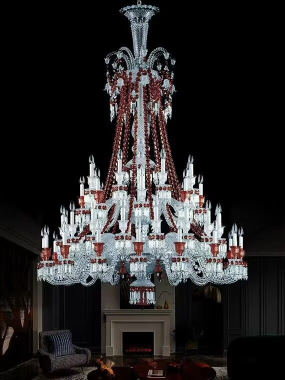 European-style Luxury Colorful Candle Crystal Oversized Chandelier Art Branch Designer Foyer/Staircase Light Fixture