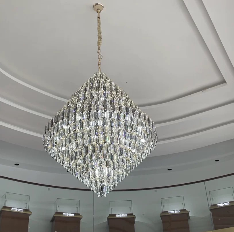Extra Large Foyer Decorative Crystal Lighting Fixture Living Room Crystal Chandelier