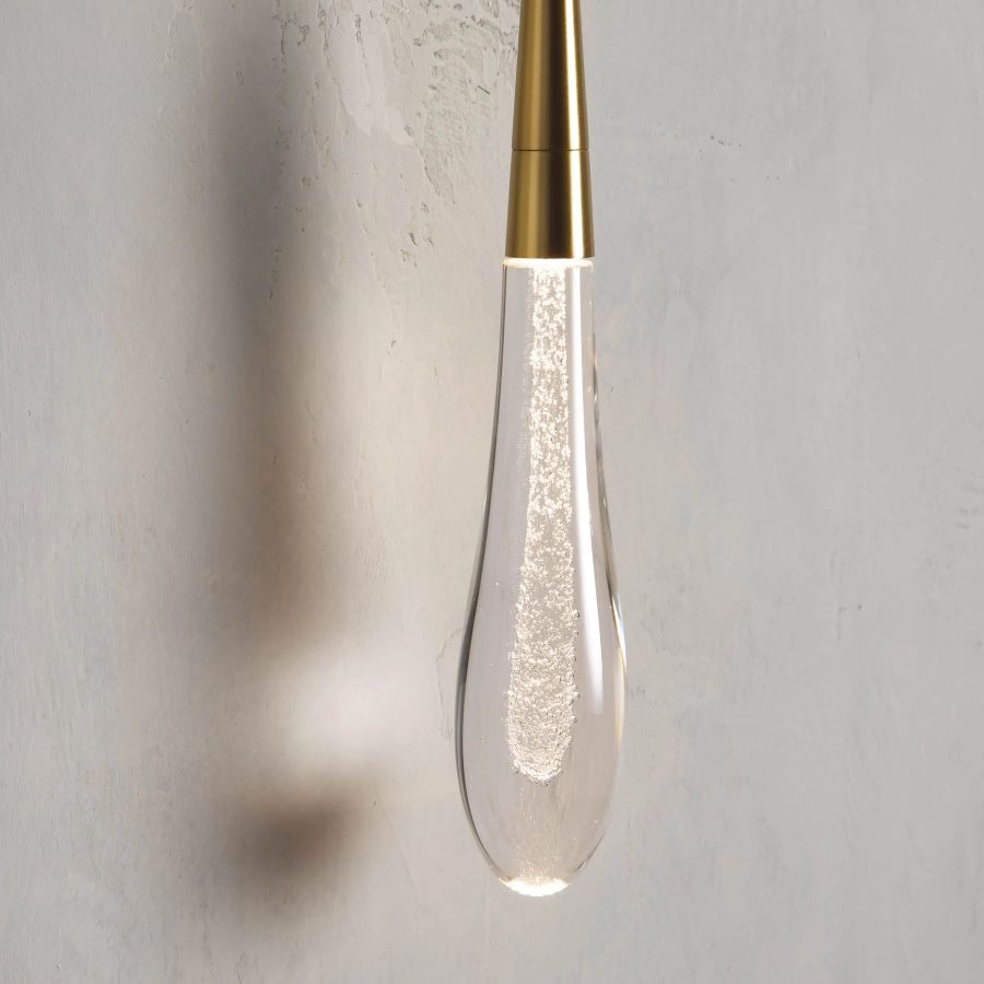 Denise Raindrop Glass Solitaire Wall Sconces