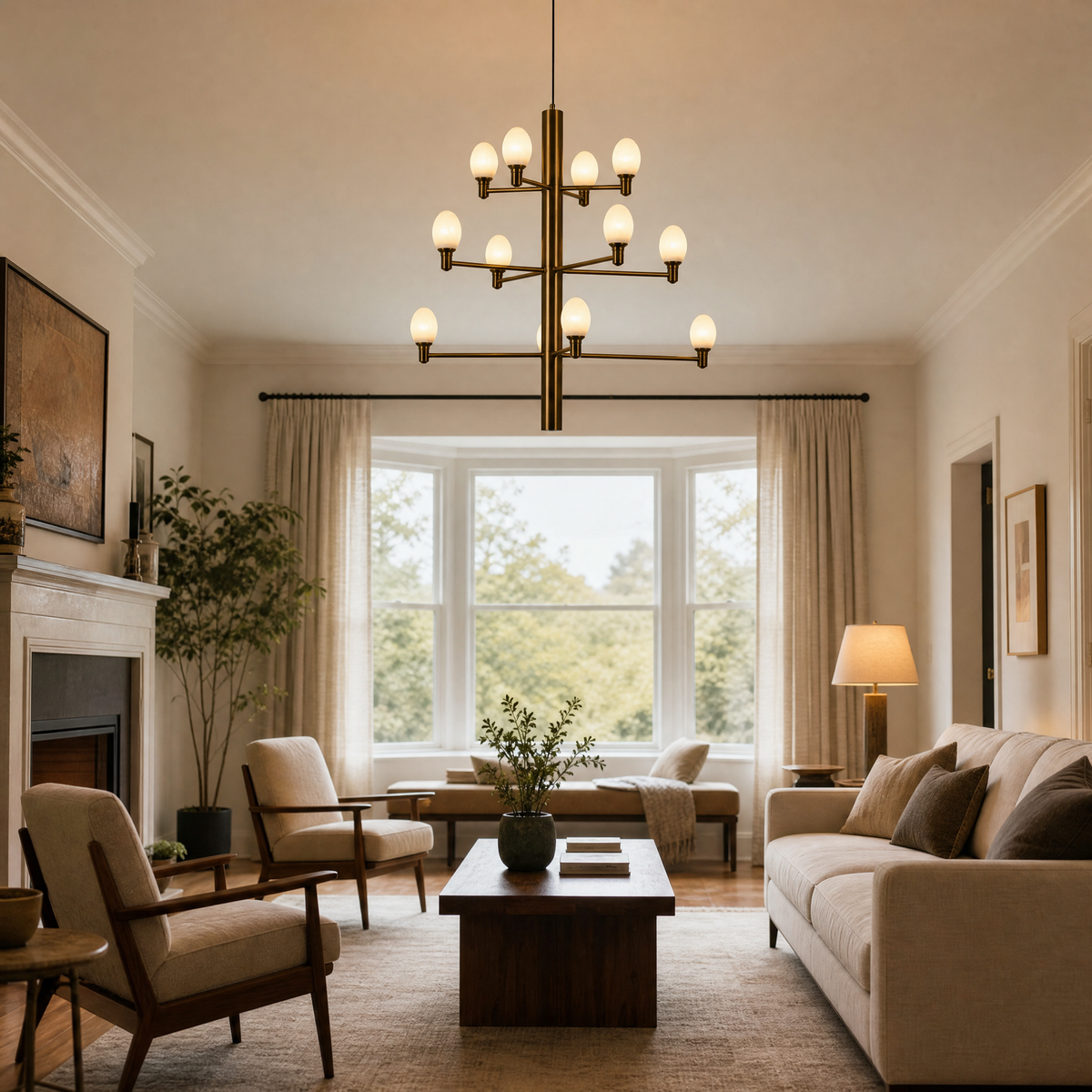 Aelis Brass Living Room Chandelier