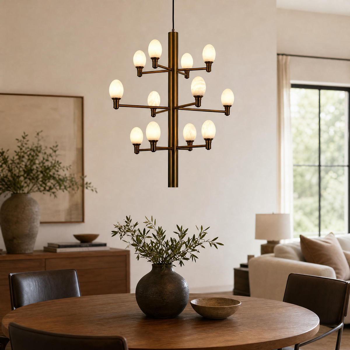 Aelis Brass Living Room Chandelier