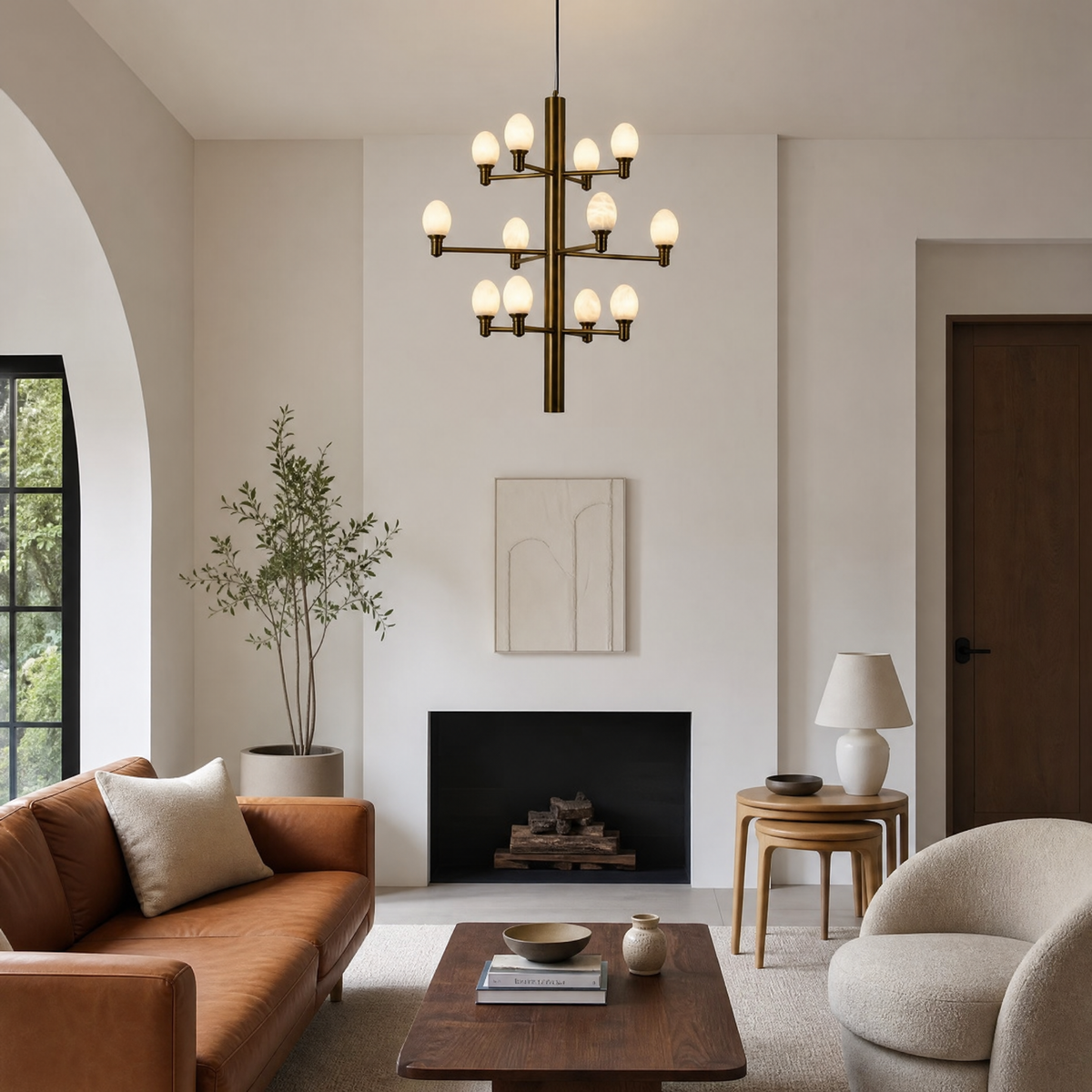Aelis Brass Living Room Chandelier