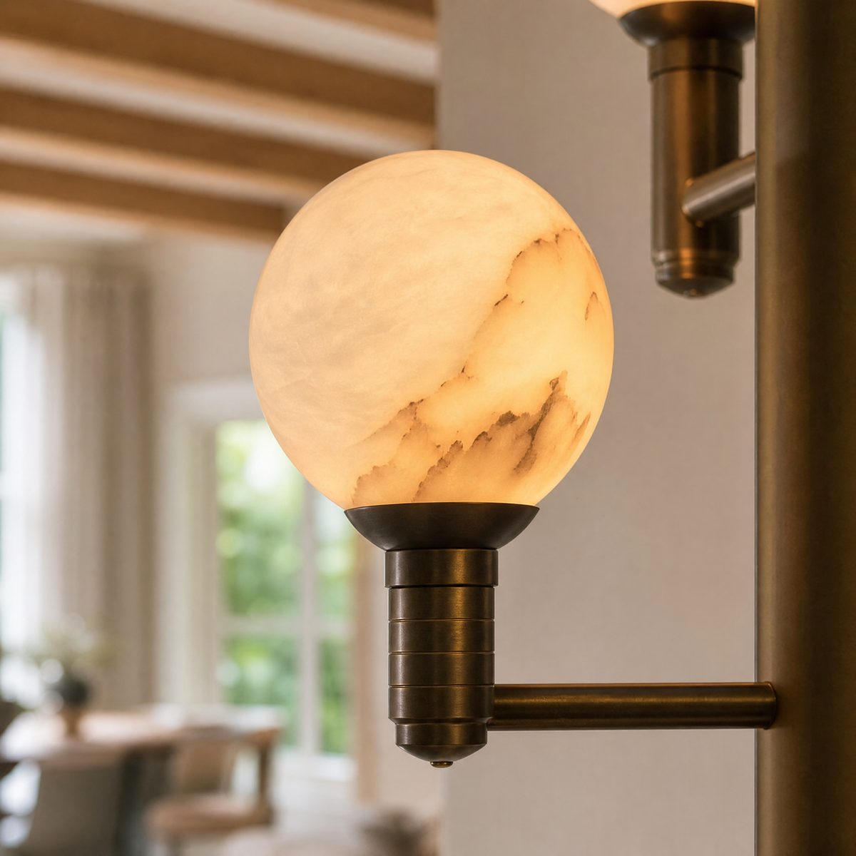 Aelis Modern Large Alabaster Globe Chandelier