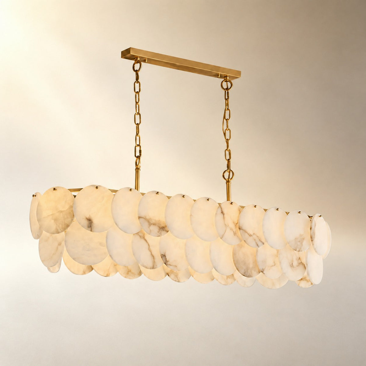 Valencia French Art Deco Spanish Alabaster Chandelier