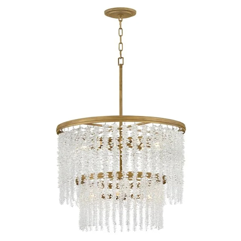 Denise Lamp Vac Crystal Round 2 Tier Chandelier 26"