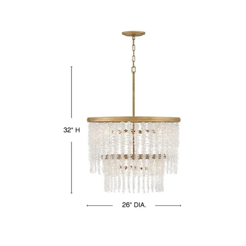 Denise Lamp Vac Crystal Round 2 Tier Chandelier 26"