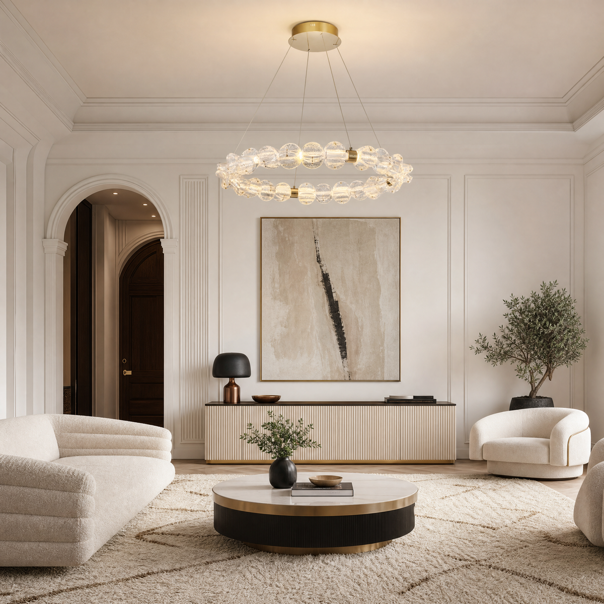 Briis Hand-Blown Glass Ring Chandelier