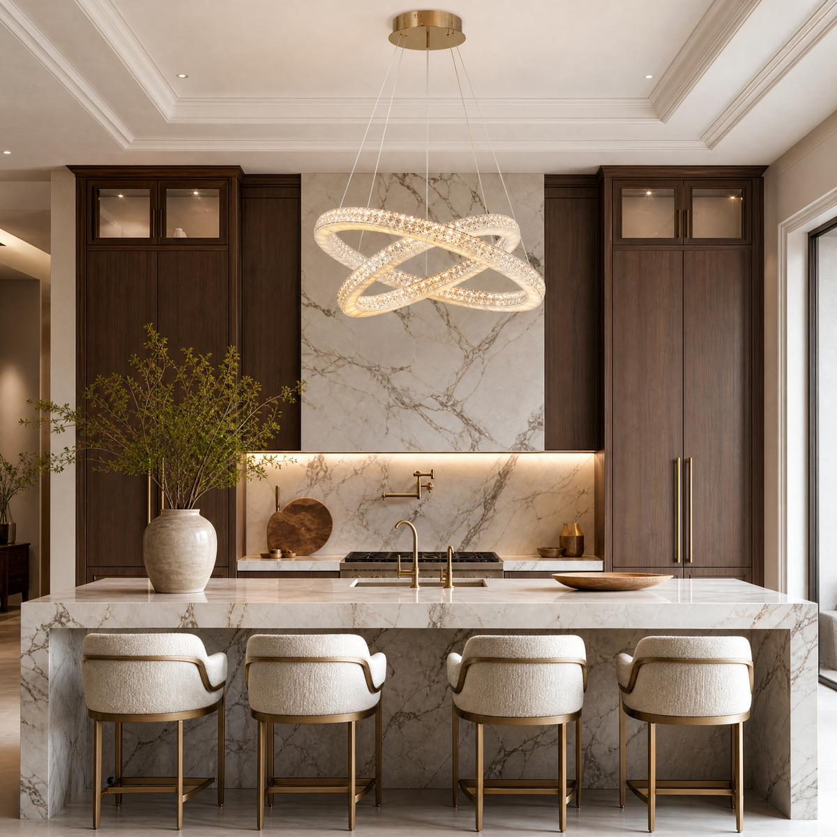 Daeis Alabaster Tiered Chandelier 31"