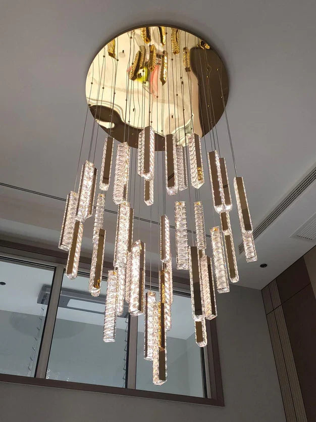 Extra Large Modern Spiral Crystal Ceiling Light Decoration for Staircase/ High Ceiling Living Room/ Hotel Lobby/ Hallway