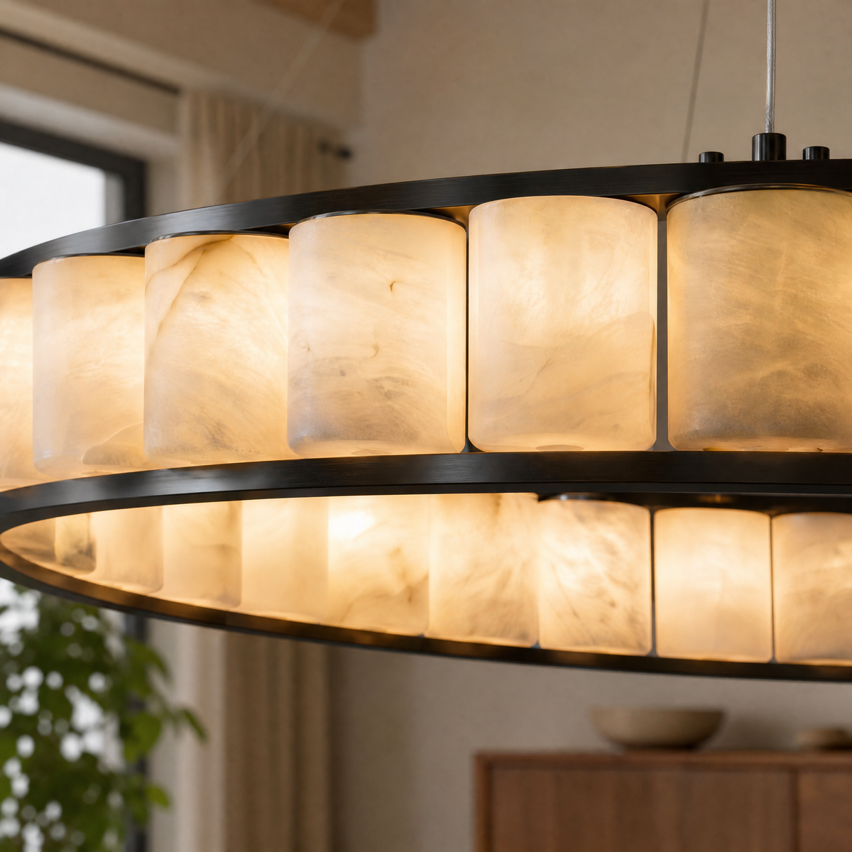 Griis Modern Alabaster Ring Chandelier