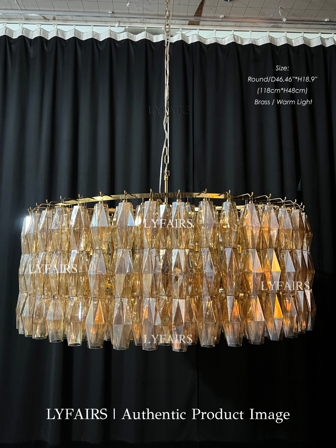 Modern Round/Rectangular/Funnel Smoke Glass Chandelier for Low-ceiling