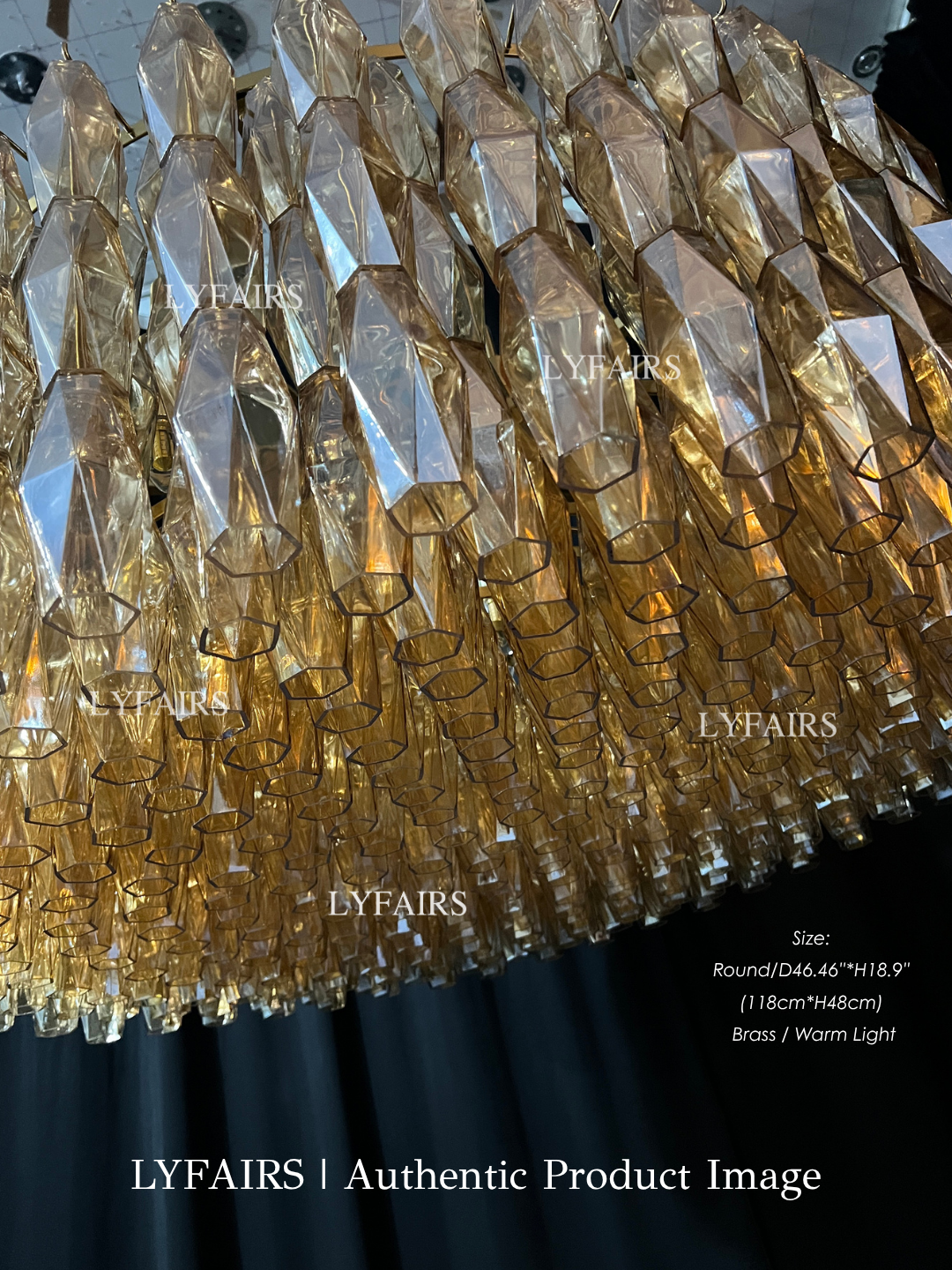 Modern Round/Rectangular/Funnel Smoke Glass Chandelier for Low-ceiling