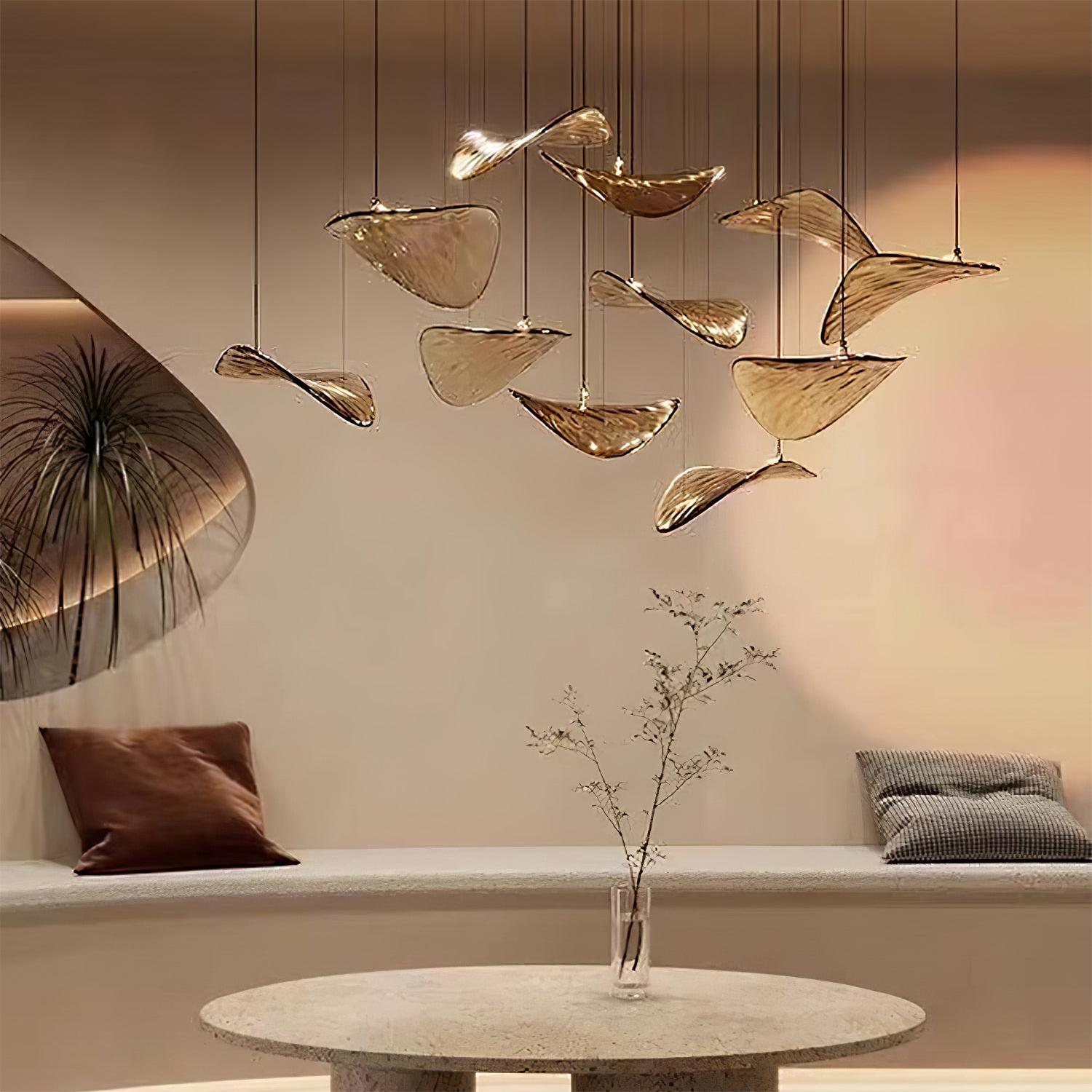 Wave Floating Leaf Chandelier