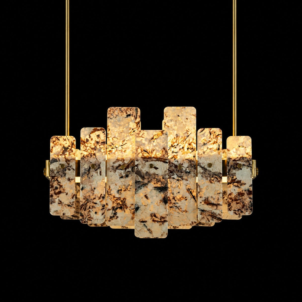 Modern Layered Luxury Stone LED Chandelier