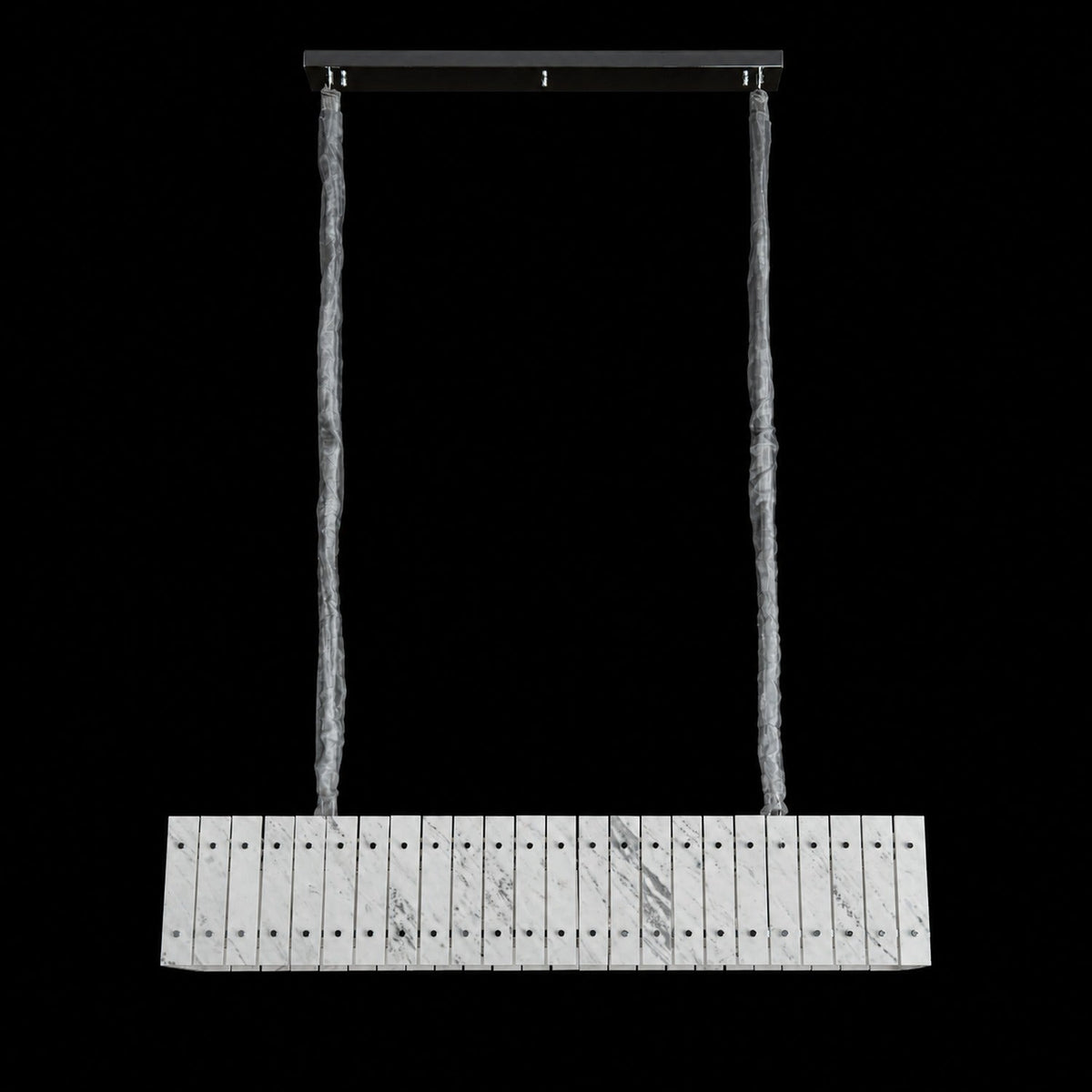 Modern Rectangular Luxury Stone Linear Chandelier