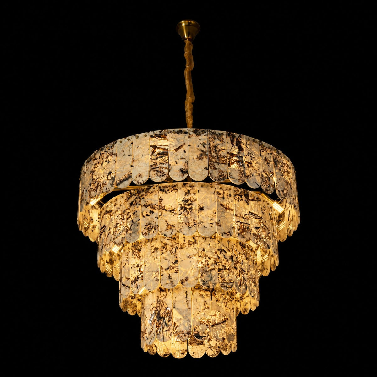 Grand Four-Tier Snowcrest White Luxury stone Chandelier