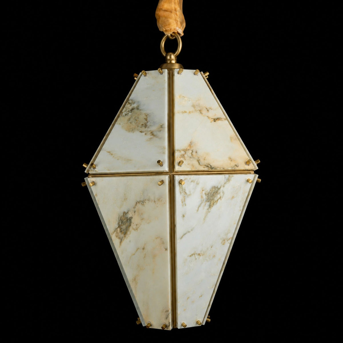 Modern Faceted Green Jade Luxury stone Lantern Chandelier