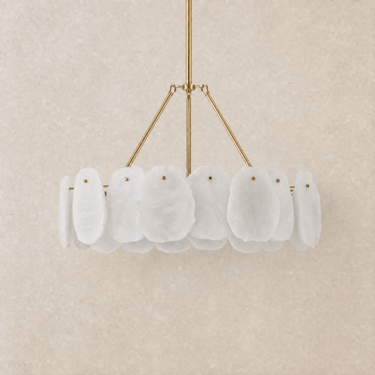 24" Alabaster Round Chandelier